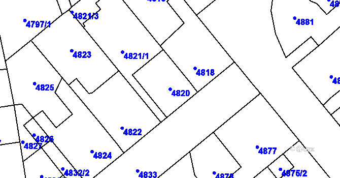 Parcela st. 4820 v KÚ Kročehlavy, Katastrální mapa