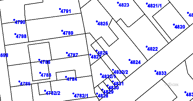 Parcela st. 4826 v KÚ Kročehlavy, Katastrální mapa