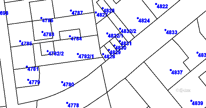 Parcela st. 4828 v KÚ Kročehlavy, Katastrální mapa
