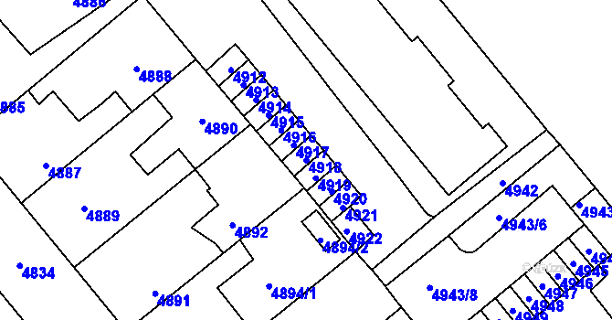 Parcela st. 4918 v KÚ Kročehlavy, Katastrální mapa
