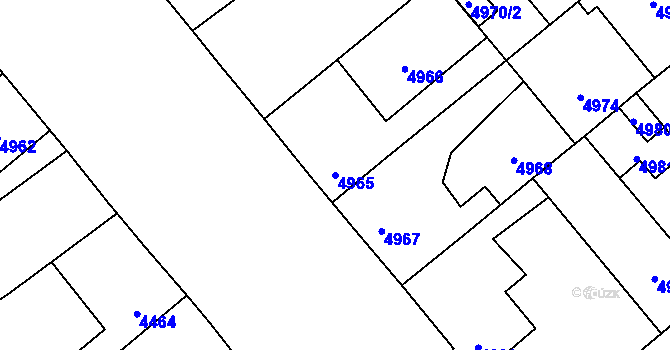 Parcela st. 4965 v KÚ Kročehlavy, Katastrální mapa