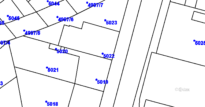 Parcela st. 5022 v KÚ Kročehlavy, Katastrální mapa