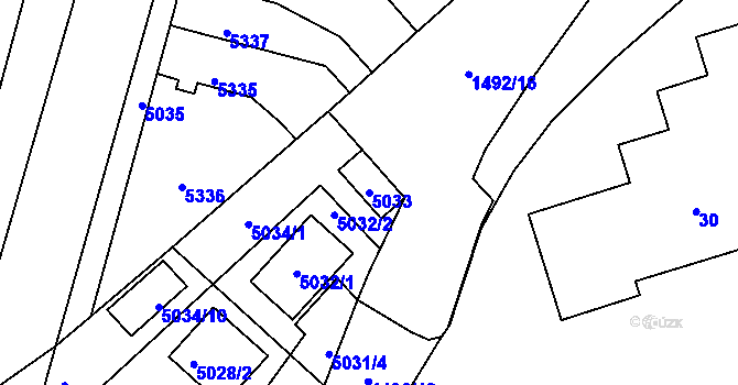 Parcela st. 5033 v KÚ Kročehlavy, Katastrální mapa