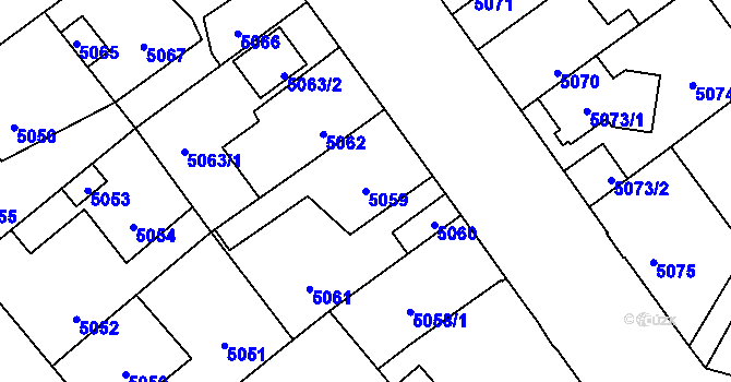 Parcela st. 5059 v KÚ Kročehlavy, Katastrální mapa