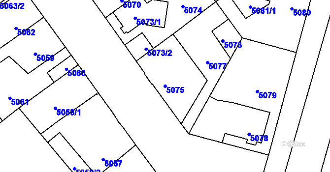 Parcela st. 5075 v KÚ Kročehlavy, Katastrální mapa