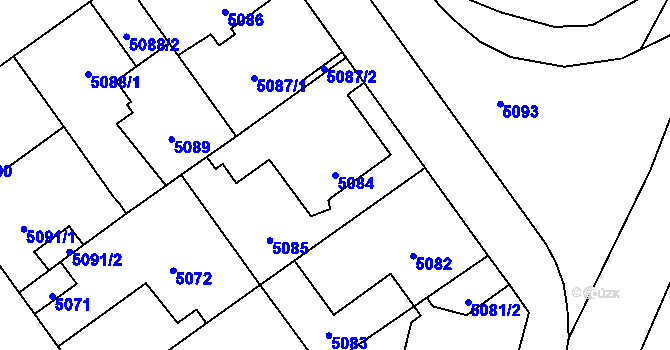 Parcela st. 5084 v KÚ Kročehlavy, Katastrální mapa