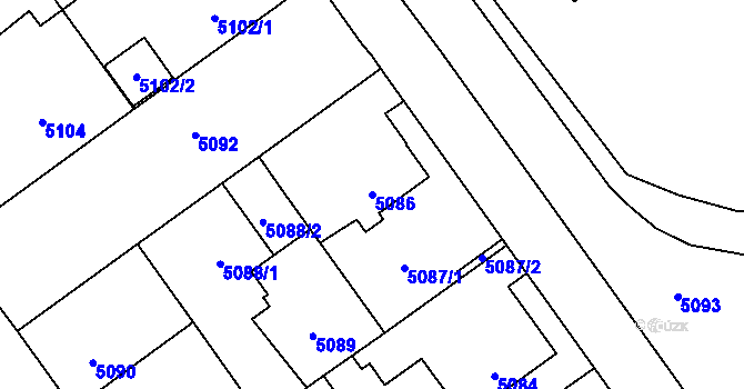 Parcela st. 5086 v KÚ Kročehlavy, Katastrální mapa