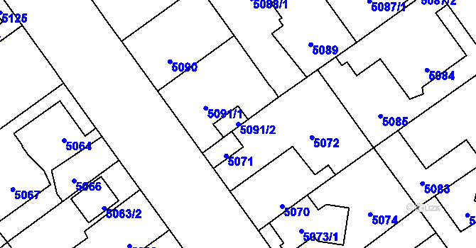 Parcela st. 5091/2 v KÚ Kročehlavy, Katastrální mapa