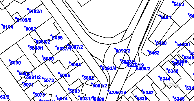 Parcela st. 5093 v KÚ Kročehlavy, Katastrální mapa