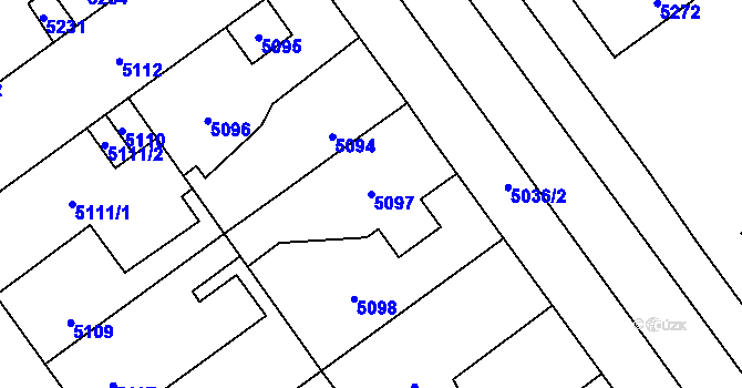 Parcela st. 5097 v KÚ Kročehlavy, Katastrální mapa