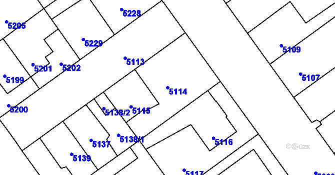 Parcela st. 5114 v KÚ Kročehlavy, Katastrální mapa
