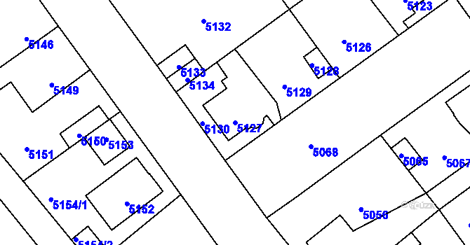 Parcela st. 5127 v KÚ Kročehlavy, Katastrální mapa
