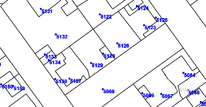 Parcela st. 5128 v KÚ Kročehlavy, Katastrální mapa