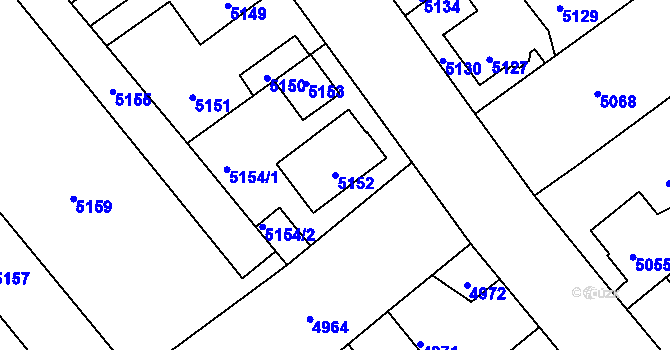 Parcela st. 5152 v KÚ Kročehlavy, Katastrální mapa