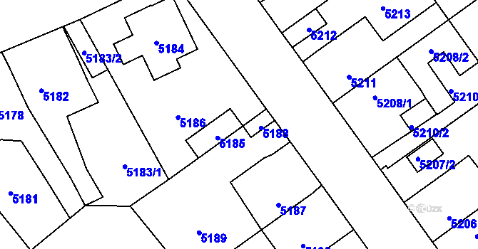 Parcela st. 5185 v KÚ Kročehlavy, Katastrální mapa