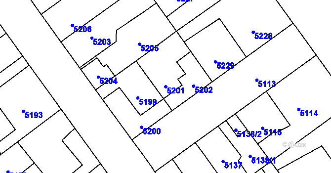 Parcela st. 5201 v KÚ Kročehlavy, Katastrální mapa