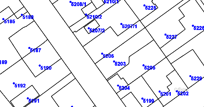 Parcela st. 5206 v KÚ Kročehlavy, Katastrální mapa