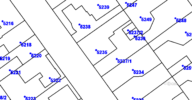 Parcela st. 5235 v KÚ Kročehlavy, Katastrální mapa