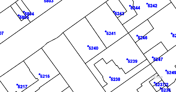 Parcela st. 5240 v KÚ Kročehlavy, Katastrální mapa