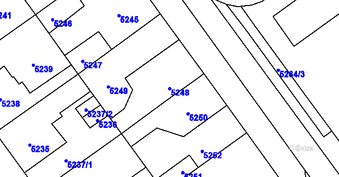 Parcela st. 5248 v KÚ Kročehlavy, Katastrální mapa