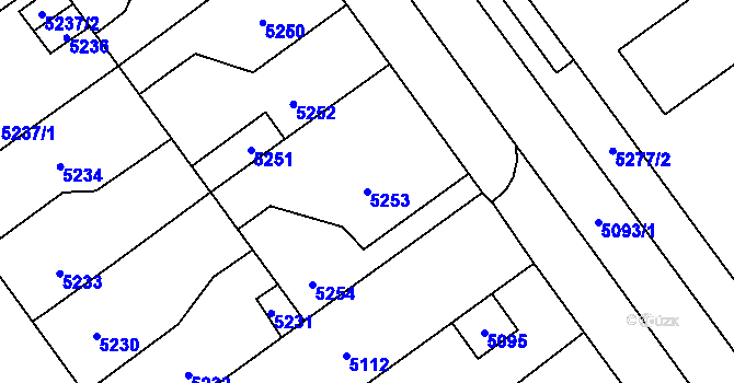 Parcela st. 5253 v KÚ Kročehlavy, Katastrální mapa