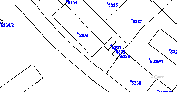 Parcela st. 5289 v KÚ Kročehlavy, Katastrální mapa