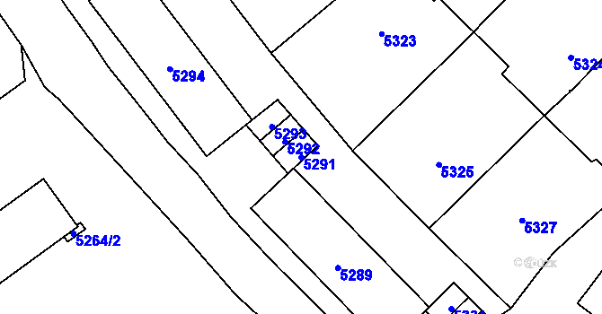 Parcela st. 5291 v KÚ Kročehlavy, Katastrální mapa