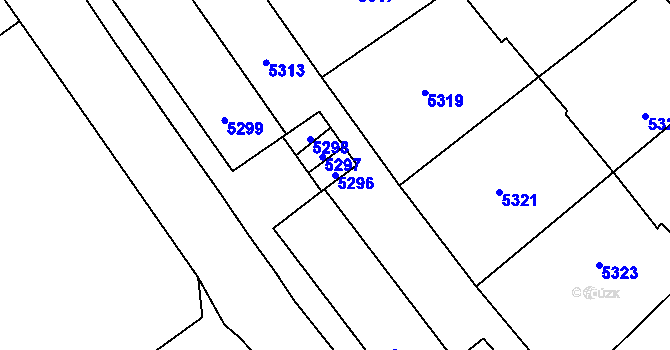 Parcela st. 5296 v KÚ Kročehlavy, Katastrální mapa