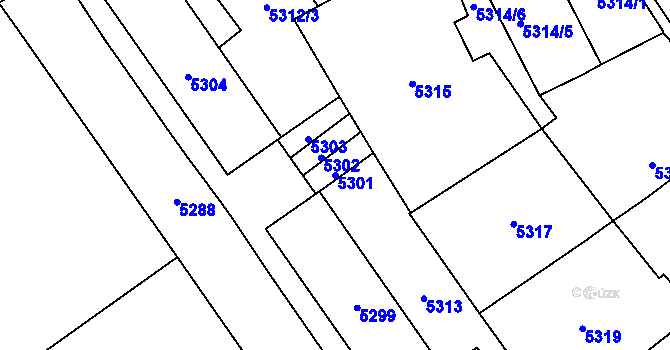 Parcela st. 5301 v KÚ Kročehlavy, Katastrální mapa