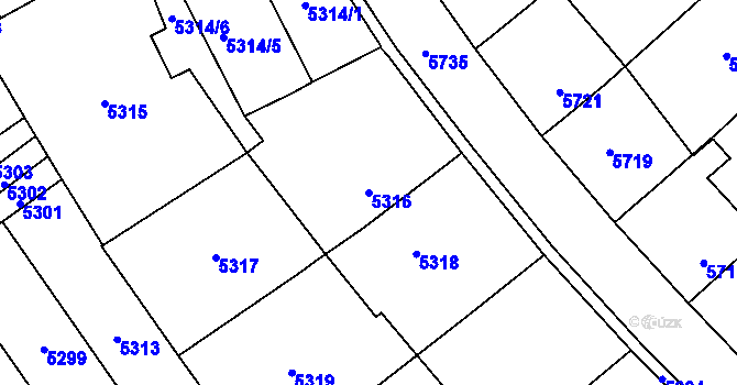Parcela st. 5316 v KÚ Kročehlavy, Katastrální mapa
