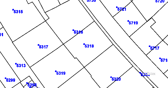 Parcela st. 5318 v KÚ Kročehlavy, Katastrální mapa