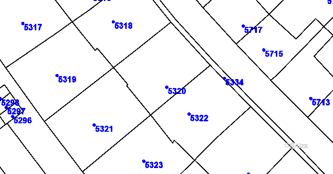 Parcela st. 5320 v KÚ Kročehlavy, Katastrální mapa