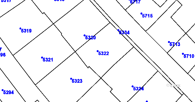 Parcela st. 5322 v KÚ Kročehlavy, Katastrální mapa