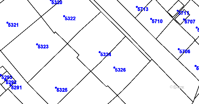 Parcela st. 5324 v KÚ Kročehlavy, Katastrální mapa