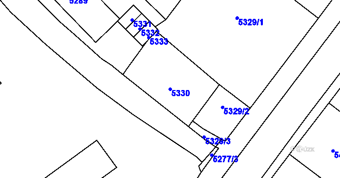 Parcela st. 5330 v KÚ Kročehlavy, Katastrální mapa