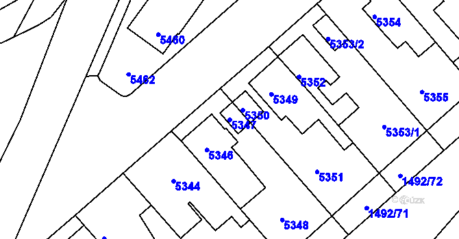 Parcela st. 5347 v KÚ Kročehlavy, Katastrální mapa