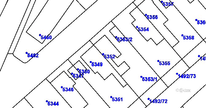 Parcela st. 5352 v KÚ Kročehlavy, Katastrální mapa