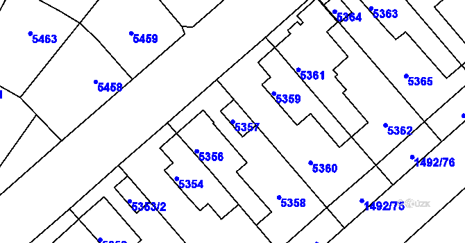 Parcela st. 5357 v KÚ Kročehlavy, Katastrální mapa