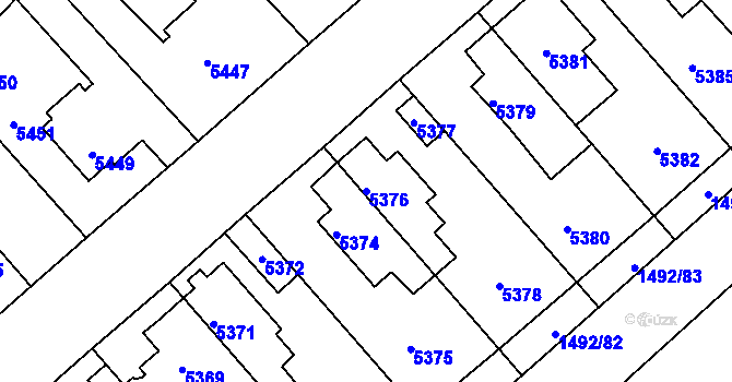 Parcela st. 5376 v KÚ Kročehlavy, Katastrální mapa
