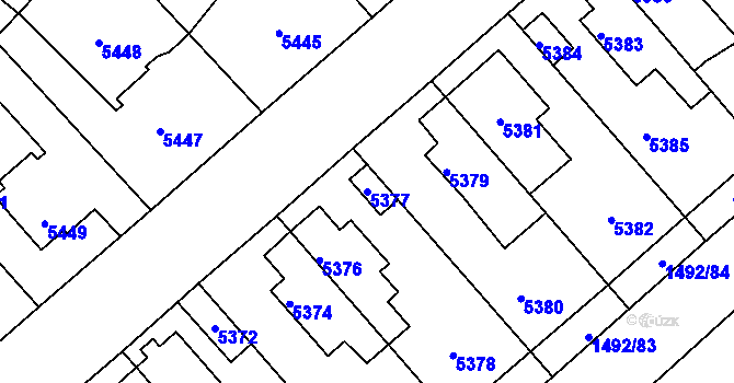 Parcela st. 5377 v KÚ Kročehlavy, Katastrální mapa