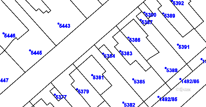 Parcela st. 5384 v KÚ Kročehlavy, Katastrální mapa
