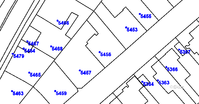 Parcela st. 5456 v KÚ Kročehlavy, Katastrální mapa