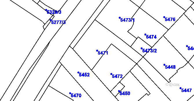 Parcela st. 5471 v KÚ Kročehlavy, Katastrální mapa