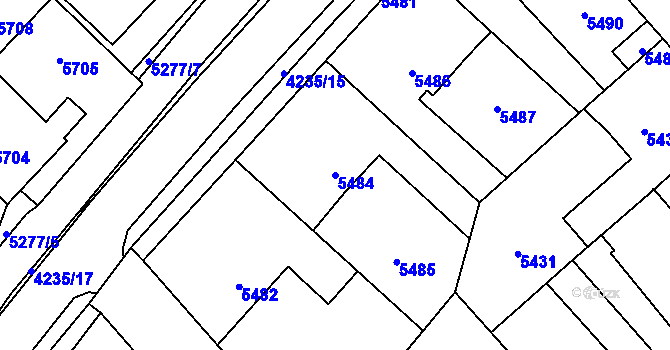 Parcela st. 5484 v KÚ Kročehlavy, Katastrální mapa