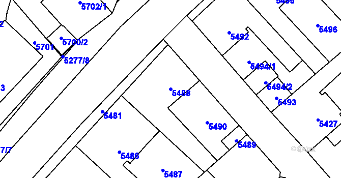 Parcela st. 5488 v KÚ Kročehlavy, Katastrální mapa