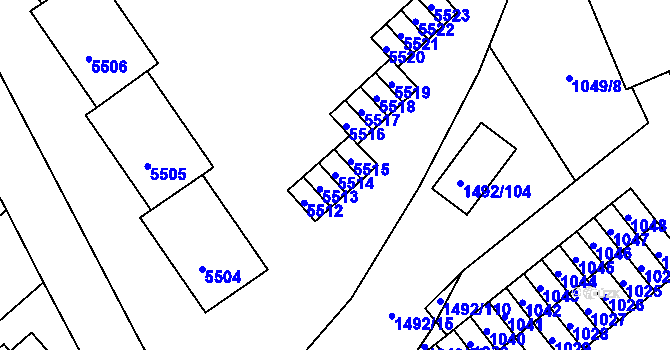 Parcela st. 5514 v KÚ Kročehlavy, Katastrální mapa