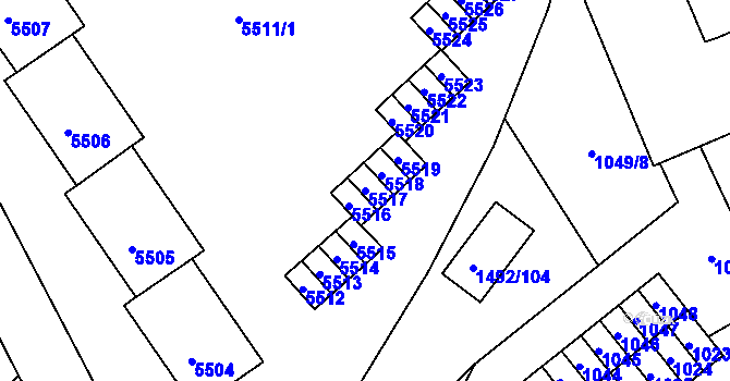 Parcela st. 5517 v KÚ Kročehlavy, Katastrální mapa