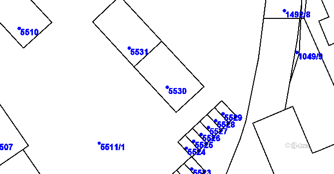 Parcela st. 5530 v KÚ Kročehlavy, Katastrální mapa