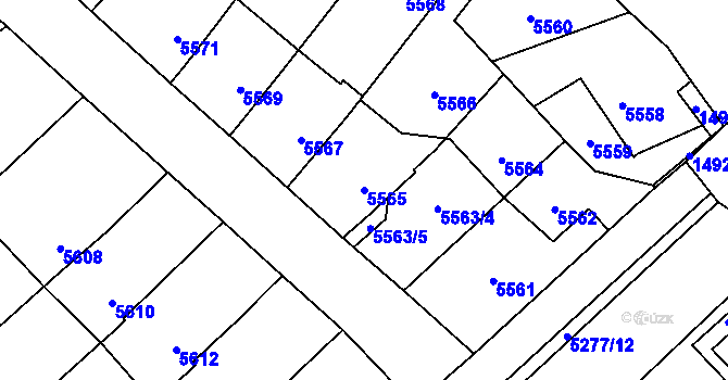 Parcela st. 5565 v KÚ Kročehlavy, Katastrální mapa