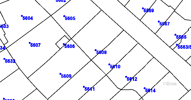 Parcela st. 5608 v KÚ Kročehlavy, Katastrální mapa
